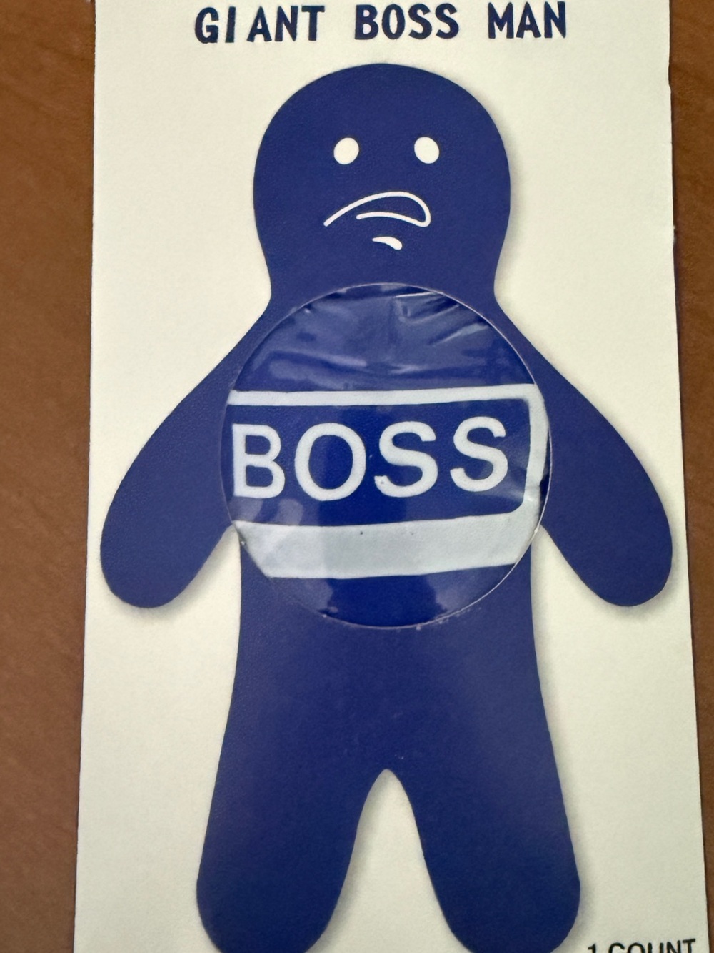 Giant Boss Man Blue Vinyl Sticker - 'BOSS' Graphic